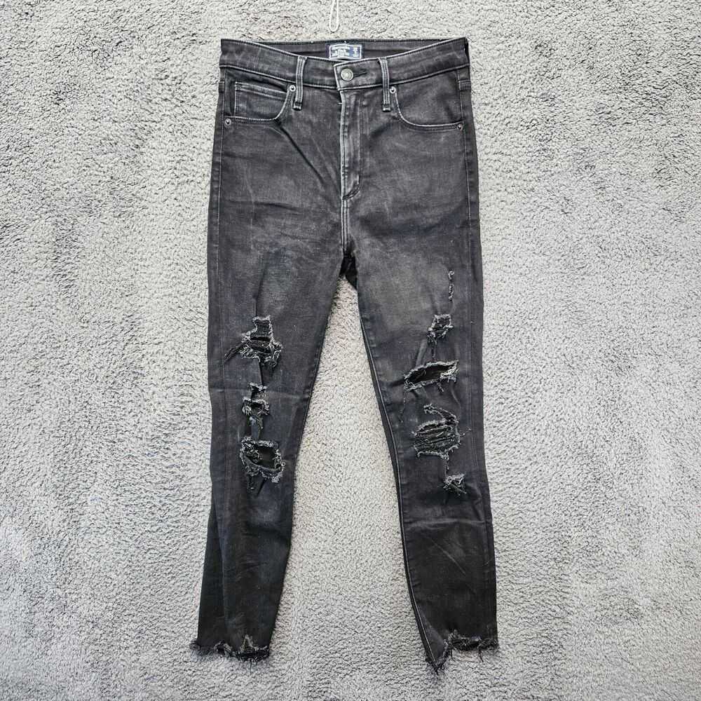 Abercrombie & Fitch‎ Jeans Women Size 26/2 Black Simone High Rise Ankle Skinny
